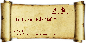 Lindtner Máté névjegykártya